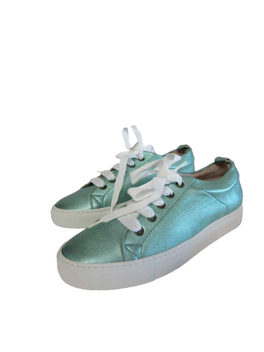 MANEBI Aquamarine EU40 Metallic Low Top Terry Cloth Lined Sneakers